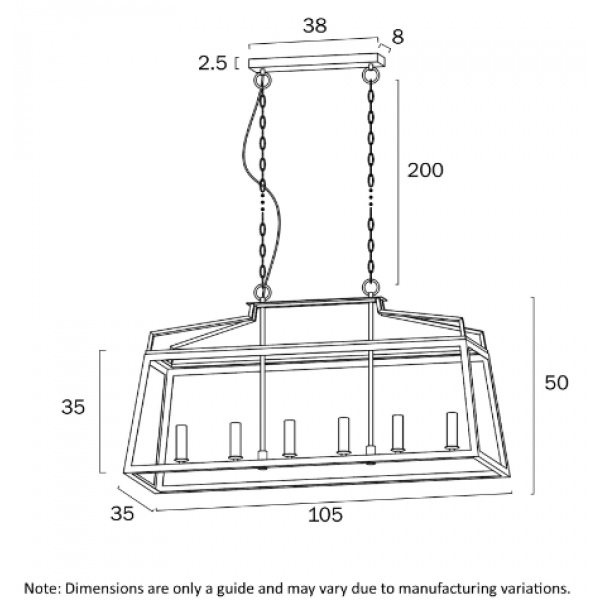 TELBIX-MONTEAL 6 LIGHT PENDANT